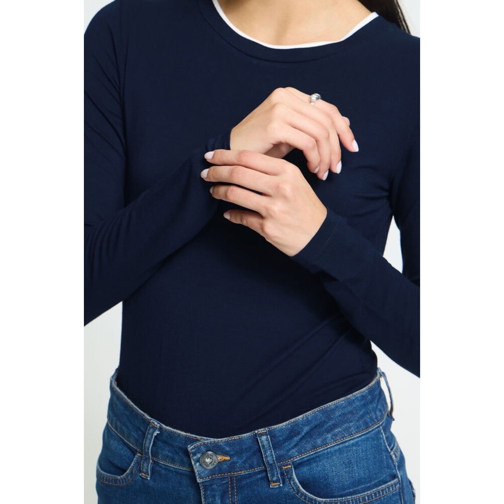 ICHI Ihphiluca long sleeve navy