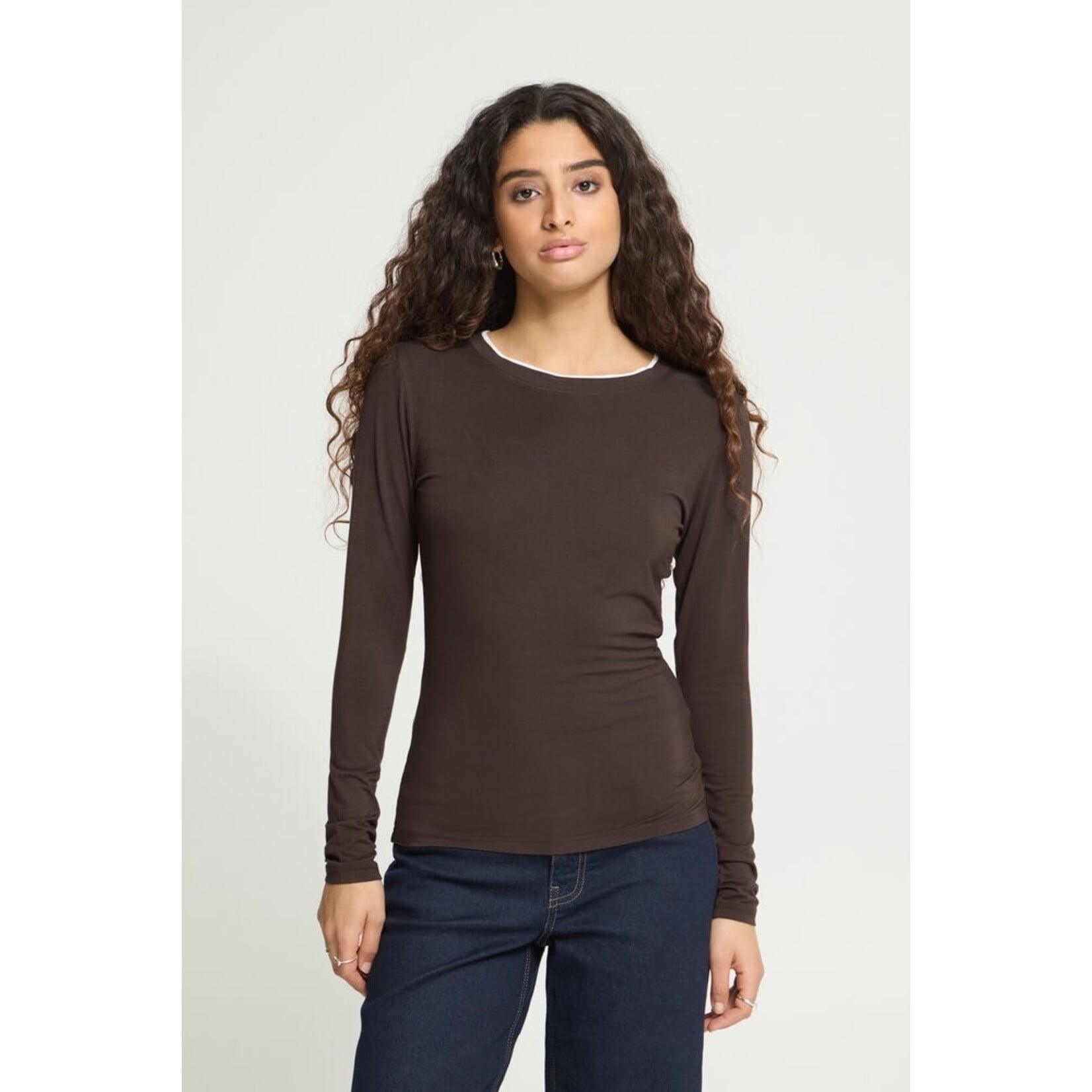 ICHI Ihphiluca long sleeve bruin