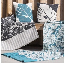 David Fussenegger Luca Philodendron petrol 140x200cm