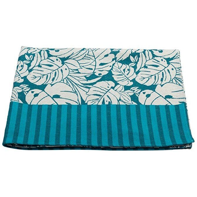 David Fussenegger Luca Philodendron petrol 140x200cm