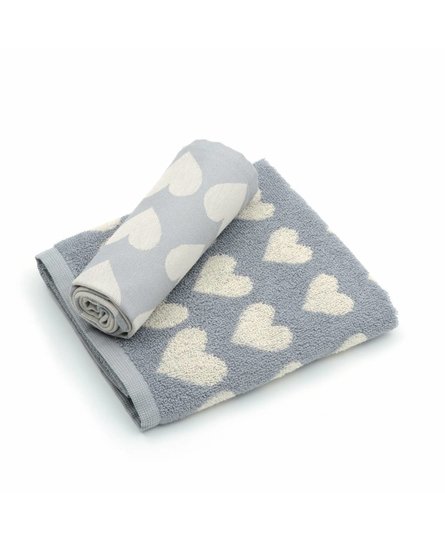 Bunzlau Castle keukendoek Hearts Grey 53x60