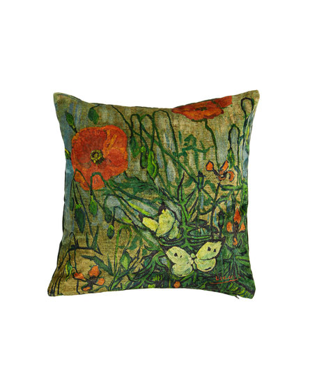 Beddinghouse x Van Gogh sierkussen Coquelicot groen 45x45