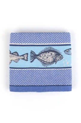 Bunzlau Castle theedoek Fish royal blue