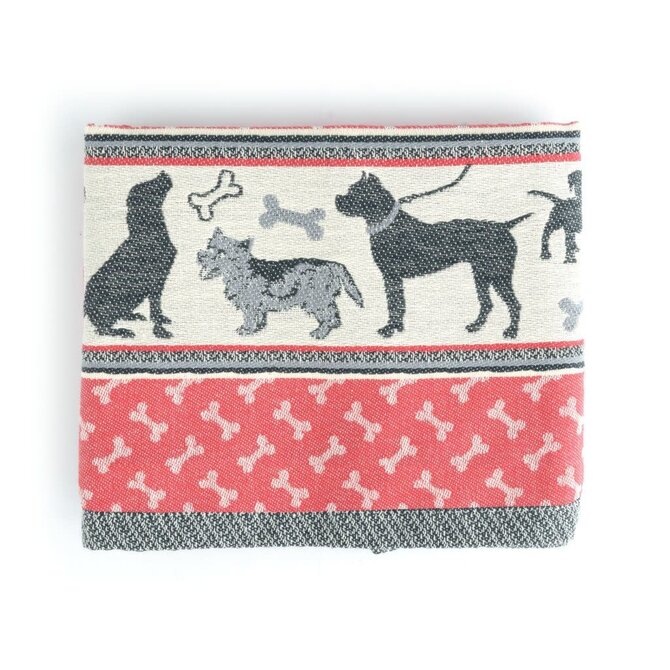 Bunzlau Castle Dogs theedoek 65x65 Red