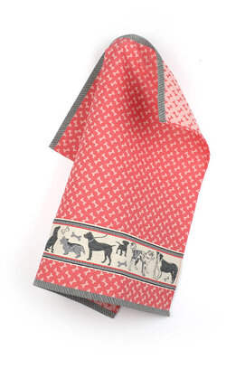 Bunzlau Castle keukendoek Dog red 53x60