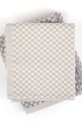 Bunzlau Castle theedoek Small Check grey 65x65