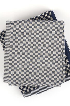 Bunzlau Castle Small Check theedoek 65x65 Dark Blue