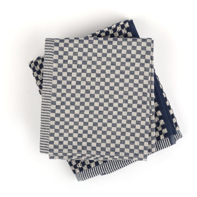 Bunzlau Castle theedoek Small Check dark blue 65x65