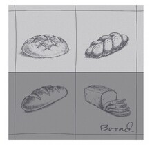 DDDDD theedoek bread  60x65 grey per stuk