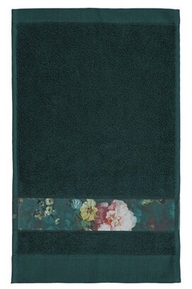 Essenza Fleur gastendoek Dark Green 30x50