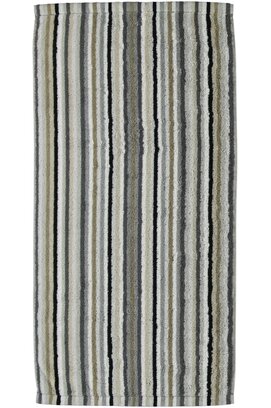 Cawo Lifestyle Streifen Handdoek 7048 Kiezelsteen-37 50x100