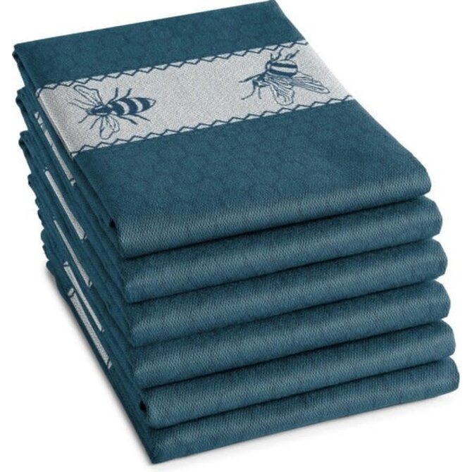 DDDDD theedoek bees  60x65 petrol per stuk