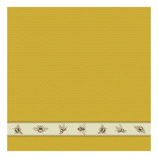 DDDDD theedoek bees  60x65 yellow per stuk