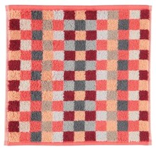 Cawö Unique Karo 942 gezichtsdoekje 30x30 Koralle