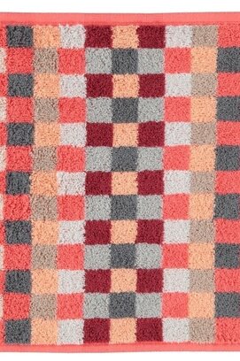 Cawö Unique Karo 942 gezichtsdoekje 30x30 Koralle