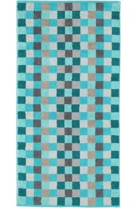 Cawö Unique Karo 942 handdoek 50x100 Türkis