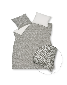 Vandyck Pure 53 Percale Flower Dekbedovertrek Anthracite 140x220