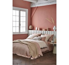 Vandyck Pure 46 Unwashed Yarn Dyed Stripe Dekbedovertrek Old Rose 200x220