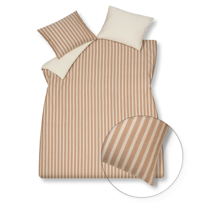 Vandyck Pure 46 Unwashed Yarn Dyed Stripe Dekbedovertrek Old Rose 200x220