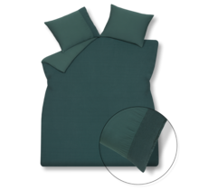 Vandyck Pure 07 Yd W.Band Dekbedovertrek Dark Green 140x220