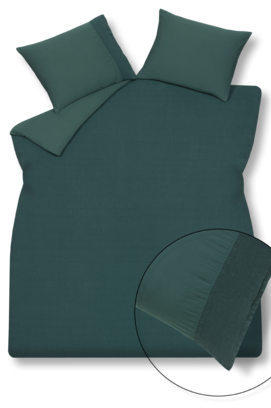 Vandyck Pure 07 Yd W.Band Dekbedovertrek Dark Green 140x220