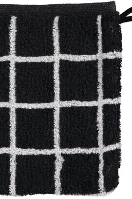 Cawö Zoom Karo Washandje schwarz