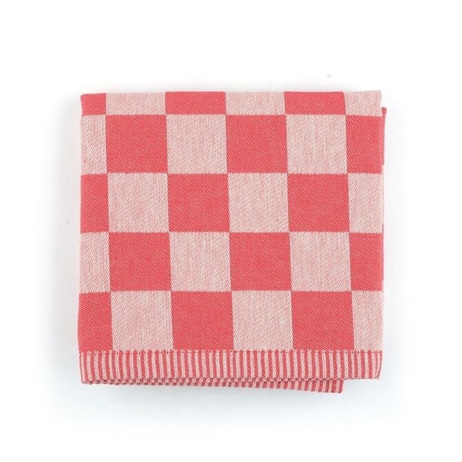 Bunzlau Castle theedoek Block red 65x65