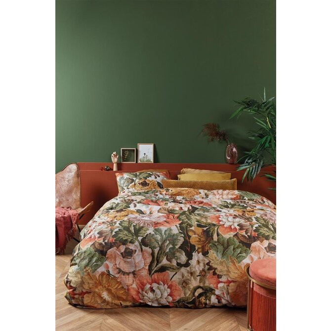 At Home by BeddingHouse Memory Dekbedovertrek  Oker 200 x 200/220 cm