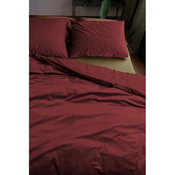 At Home by BeddingHouse Tender Dekbedovertrek  Donker Rood 240 x 200/220 cm