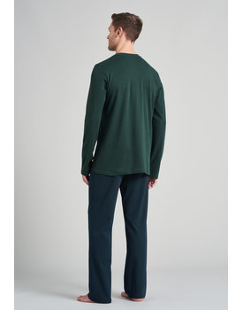 Schiesser heren pyjama lang 175640 dark green