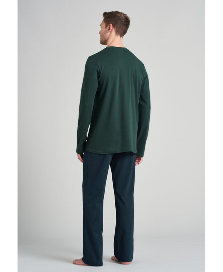 Schiesser heren pyjama lang 175640 dark green