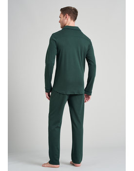 Schiesser heren pyjama lang 175638 donkergroen Bedshop