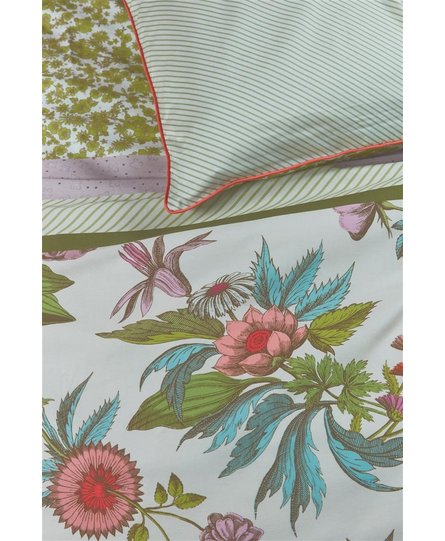 Oilily Line Flower Dekbedovertrek - Multi 240 x 200/220 cm + 2x 60 x 70 cm