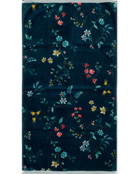 Pip Studio handdoek Les Fleurs Dark Blue 55x100