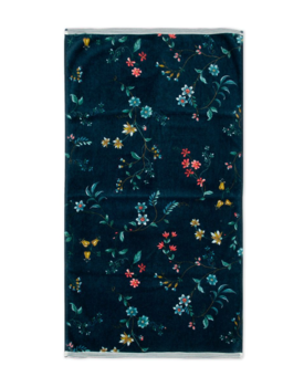 Pip Studio handdoek Les Fleurs Dark Blue 55x100