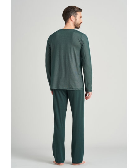 Schiesser heren pyjama lang 175586 dark green