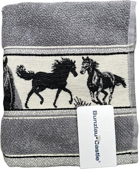 Bunzlau Castle keukendoek Horse grey 53x60