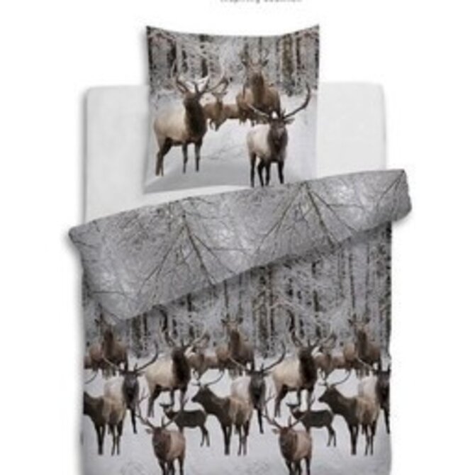 Heckett&Lane Dekbedovertrek Ralph Taupe/Grijs 240x200/220 Heckett&Lane Dekbedovertrek Ralph Taupe/Grijs 240x200/220