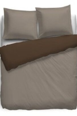 HNL Dekbedovertrek Perkal Uni Chocolate Brown 200x220