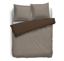 HNL Dekbedovertrek Perkal Uni Chocolate Brown 240x220