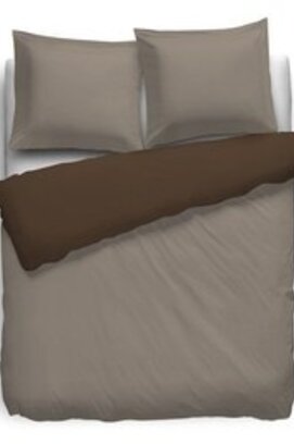 HNL Dekbedovertrek Perkal Uni Chocolate Brown 240x220
