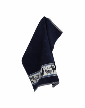 Bunzlau Castle keukendoek Dogs dark blue 53x60