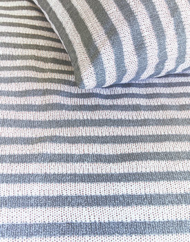 Ariadne at Home Knit Stripes Dekbedovertrek - Zwart Wit 140 x 200/220 cm