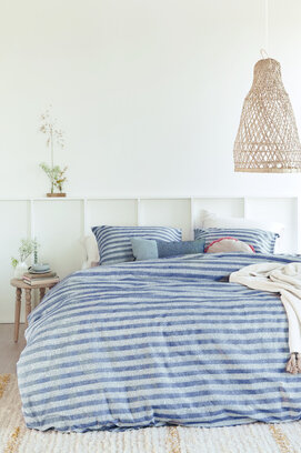 Ariadne at Home Knit Stripes Dekbedovertrek - Blauw 140 x 200/220 cm
