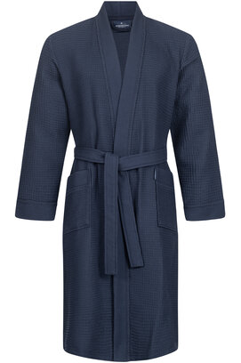 Morgenstern badjas Luca wafelstof Kimono 120cm Navy XL