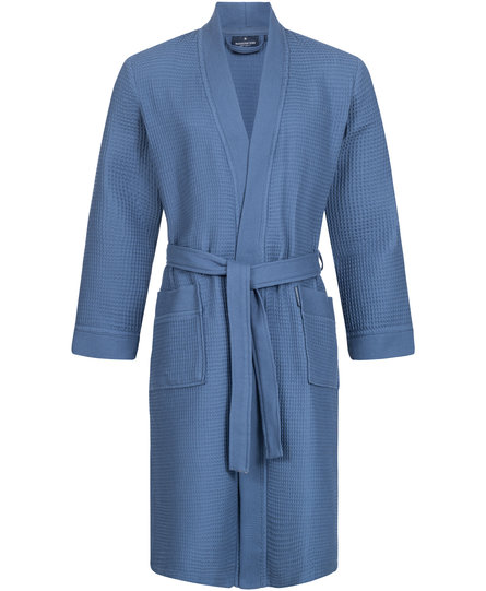 Morgenstern badjas Luca wafelstof Kimono 120cm Jeans blauw M