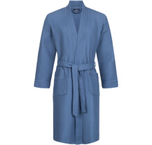 Morgenstern badjas Luca wafelstof Kimono 120cm Jeans blauw S