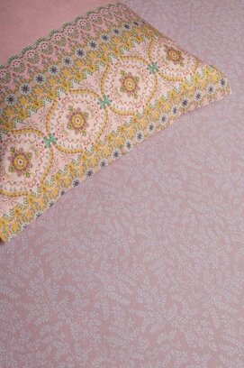 Pip Studio Leafy Hoeslaken - Roze 100 x 200/210/220 cm Hoek hoogte: 30 cm