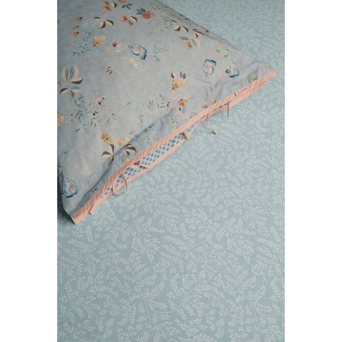 Pip Studio Leafy Hoeslaken - Blauwgrijs 140 x 200/210/220 cm Hoek hoogte: 30 cm