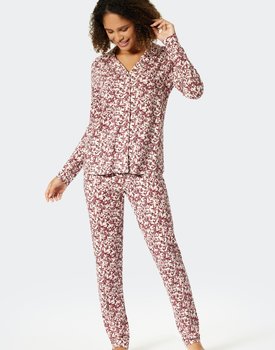 Schiesser Pyjama lang plum 176996 38/M